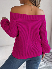 Gaia Openwork Off-Shoulder Sweater — thumbnail 30