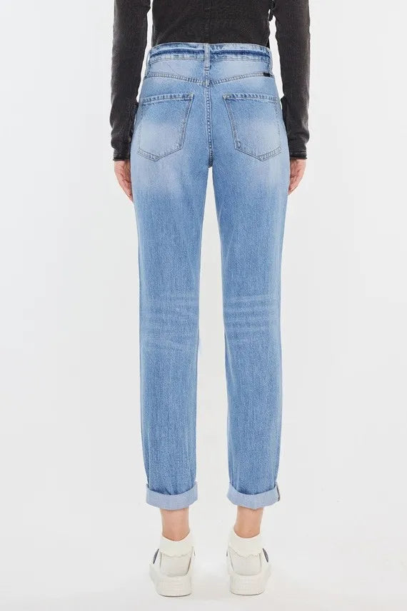 Pele High Rise Distressed Mom Jeans — view 2