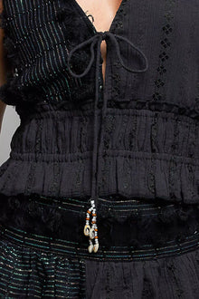 Bastet V-Neck Cotton Ruffled Crop Cami — thumbnail 6