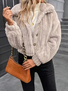 Eir Button Up Long Sleeve Fuzzy Outerwear — thumbnail 5