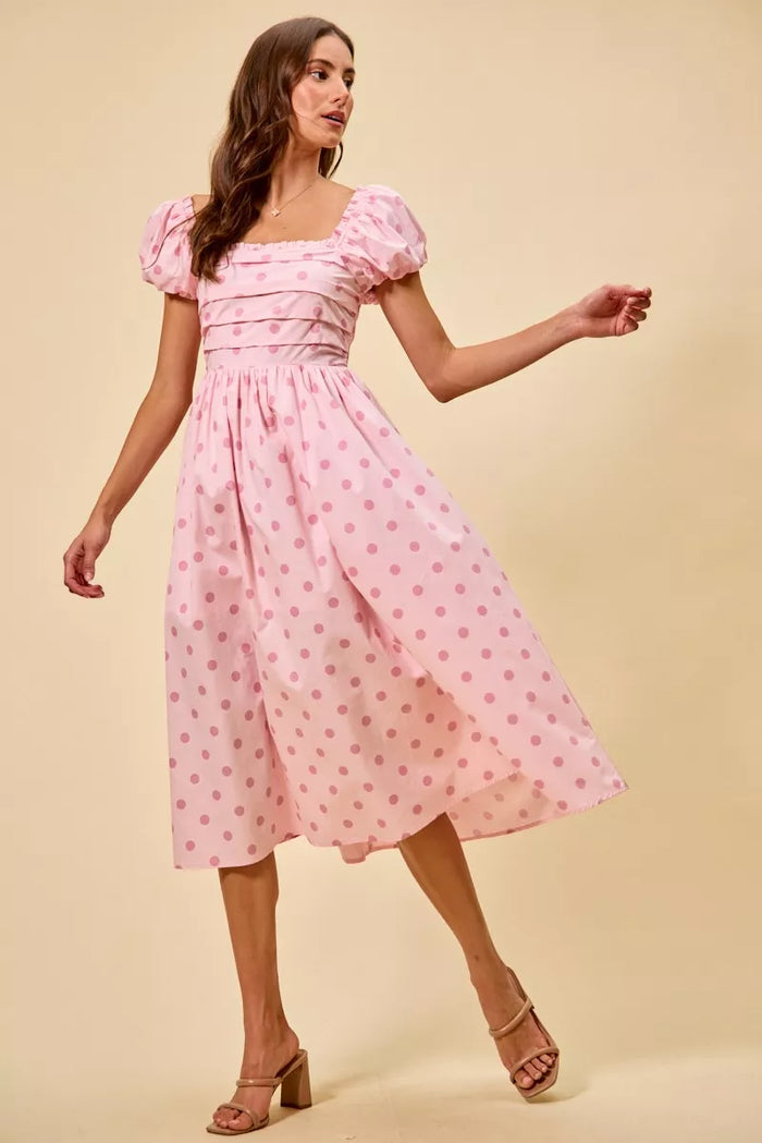 Venus Polka Dot Midi Dress