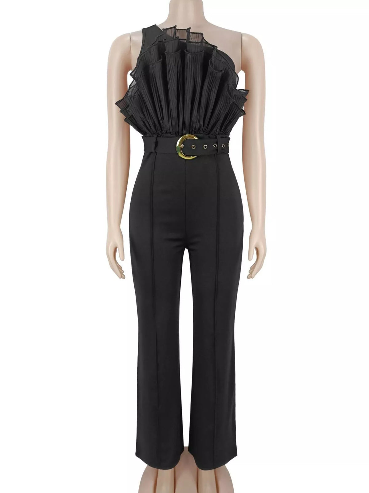 Hera One-Shoulder Ruffled Wide-Leg Jumpsuit — view 4
