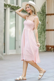 Venus Smocking Open-Back Sleeveless Midi Dress — thumbnail 6