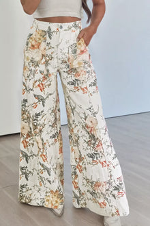 Demeter Vintage Style Floral Print High Waist Wide Leg Jeans — thumbnail 1