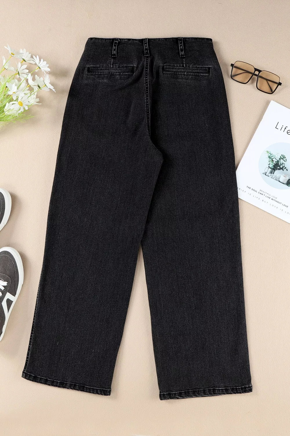 Artemis High-Waisted Button-Fly Wide-Leg Jeans — view 14