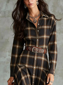 Rhea Plaid Button-Down Shirt Dress — thumbnail 5