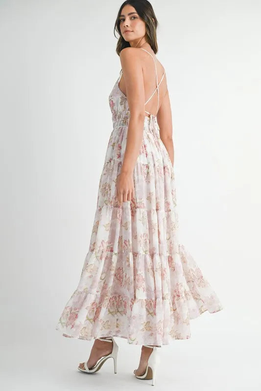Parvati Floral Print Tiered Cami Maxi Dress — view 5