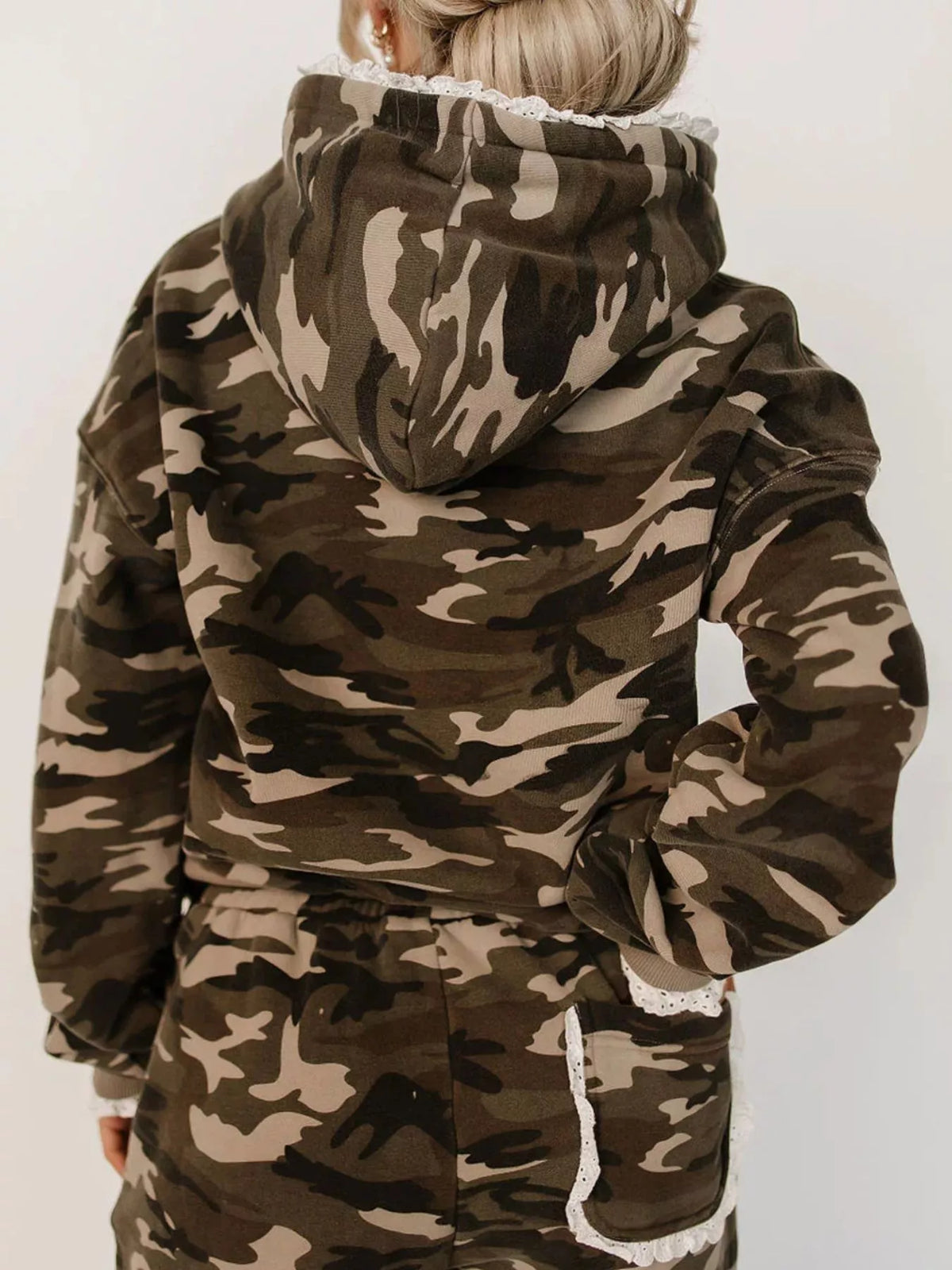 Nyx Lace Trim Kangaroo Pocket Hoodie — view 25