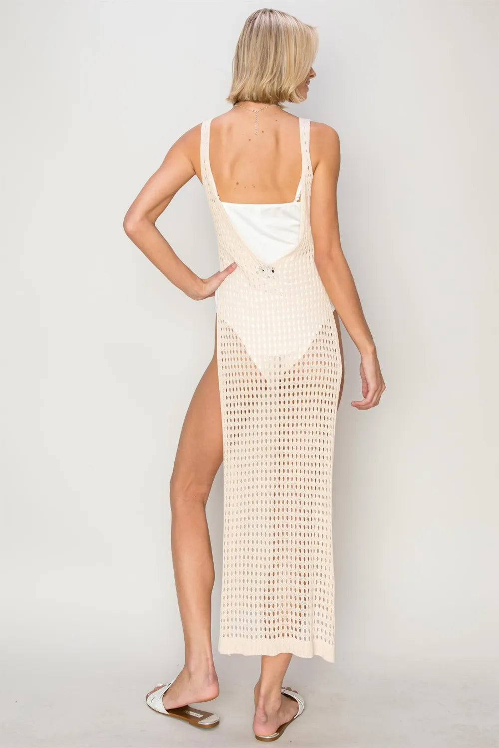 Brigid Crochet Backless Cover Up Dress — view 2