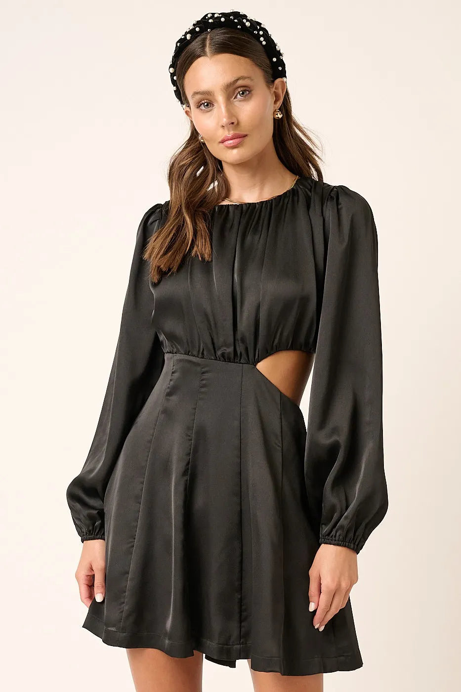 Nyx Satin Side Cutout Detail Mini Dress — view 1