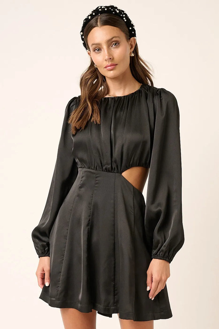 Nyx Satin Side Cutout Detail Mini Dress