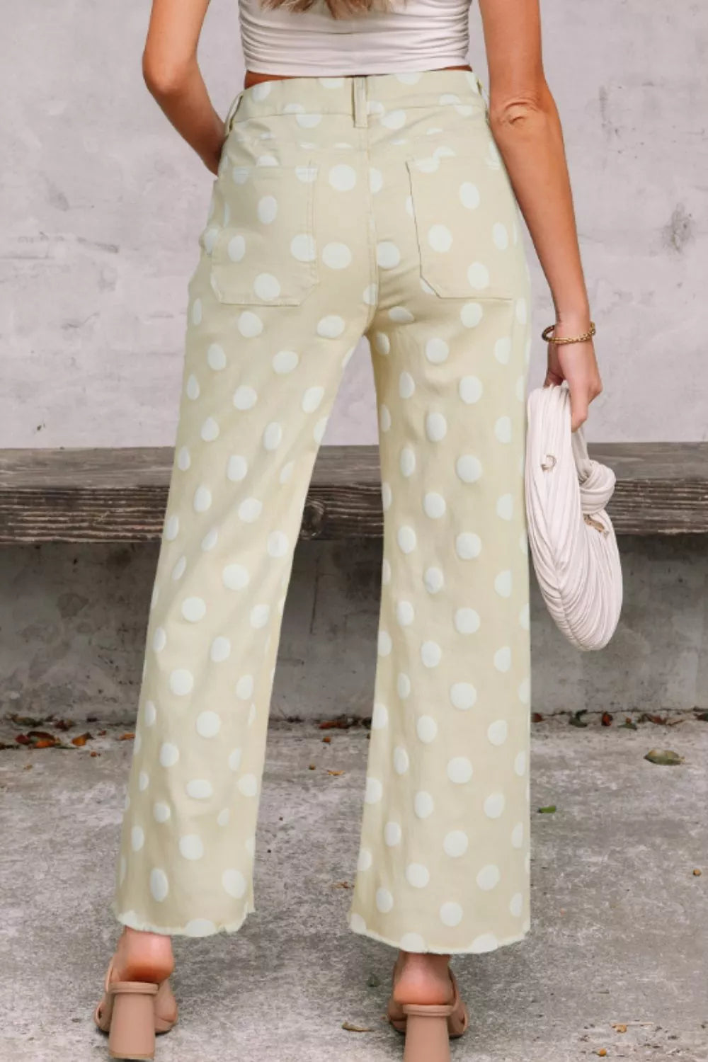 Maat Polka Dot High-Waisted Wide Leg Jeans — view 2