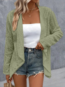 Brigid Eyelet Roll-Tab Sleeve Cardigan — thumbnail 17