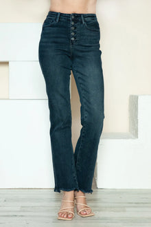 Vesta Button Fly Hem Destroy Straight Jeans — thumbnail 4