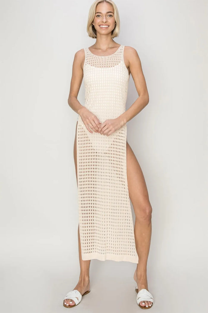 Brigid Crochet Backless Cover Up Dress