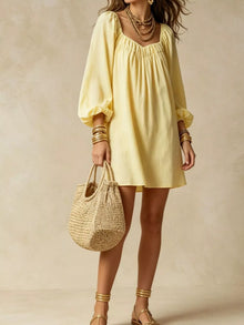 Oshun Flowy Balloon Sleeve Mini Dress — thumbnail 4