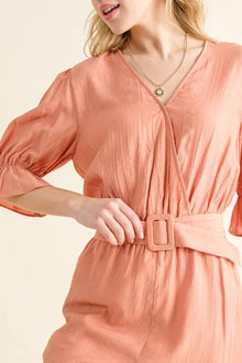 Fortuna Flounce Sleeves Romper with Belt — thumbnail 6