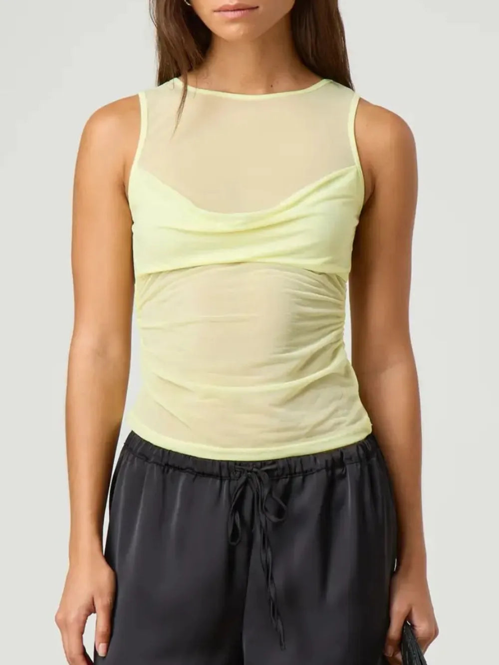 Hecate Ruched Round Neck Tank — view 9