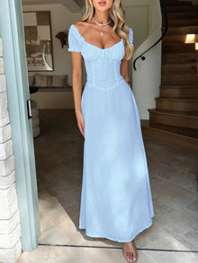 Oshun Sweetheart Neck Short Sleeve Maxi Dress — thumbnail 13