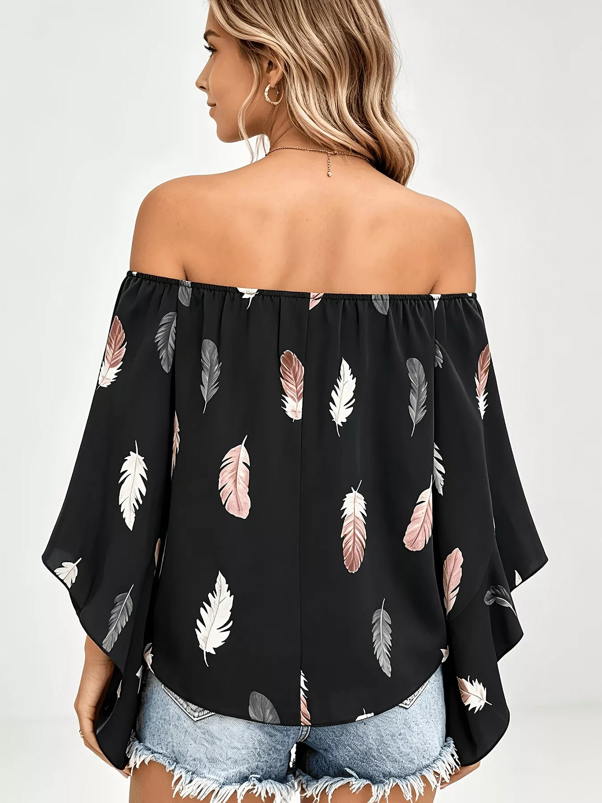 Eir Printed Off Shoulder Blouse — view 17