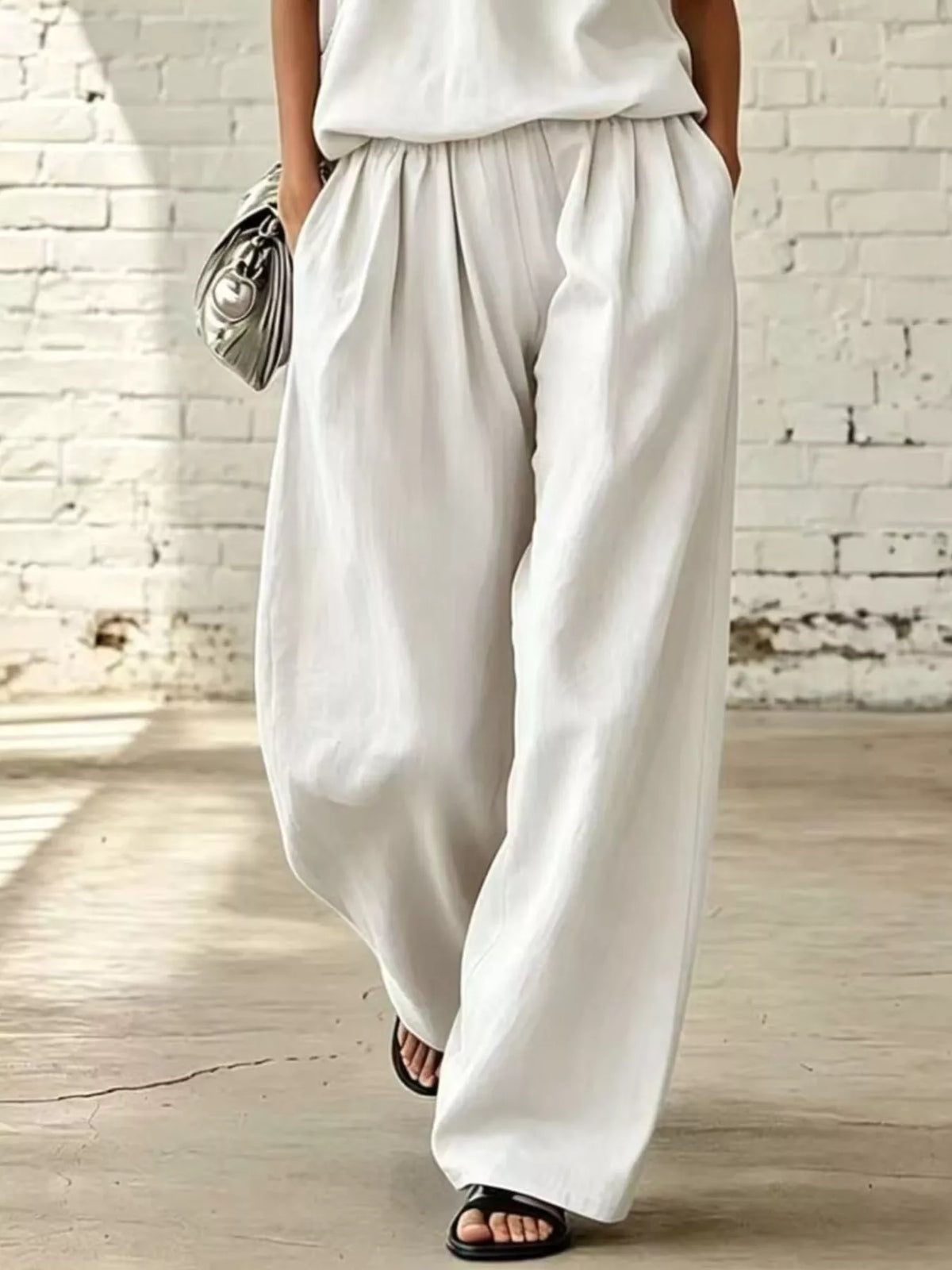 Selene Sleeveless Top and Wide-Leg Pants Set — view 2