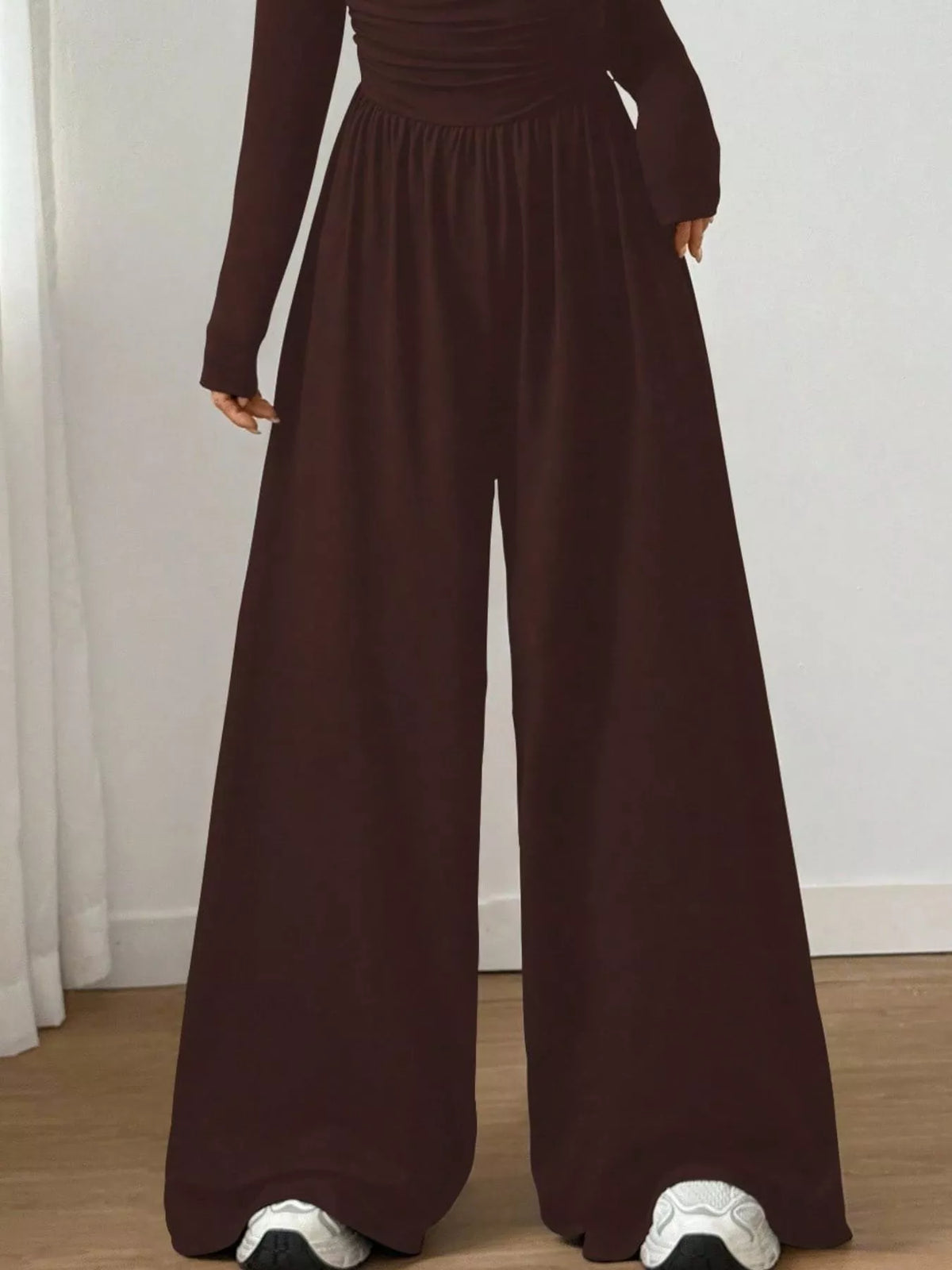 Bastet Ruched Square Neck Wide-Leg Jumpsuit — view 15
