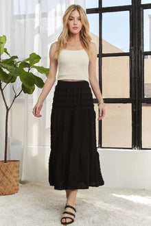 Nyx Elastic Waistband Tiered Midi Skirt — thumbnail 4
