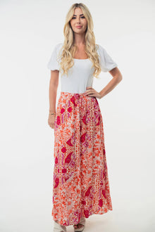 Olwen High Waisted Floral Woven Skirt — thumbnail 1
