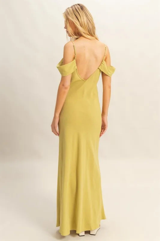 Athena Asymmetrical Maxi Dress styled in the studio