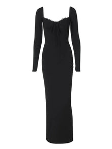 Morrigan Slit Lace Detail Sweetheart Neck Long Sleeve Maxi Dress — thumbnail 8