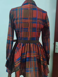 Ishtar Plaid Long Sleeve Shirt Dress — thumbnail 5