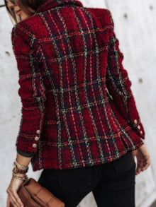 Athena Plaid Tweed Double-Breasted Blazer — thumbnail 3