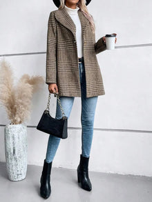 Durga Plaid Collared Neck Long Sleeve Jacket — thumbnail 8