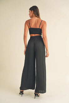 Rhiannon Smocked Bralette Crop Top and Wide Leg Pants Set — thumbnail 5