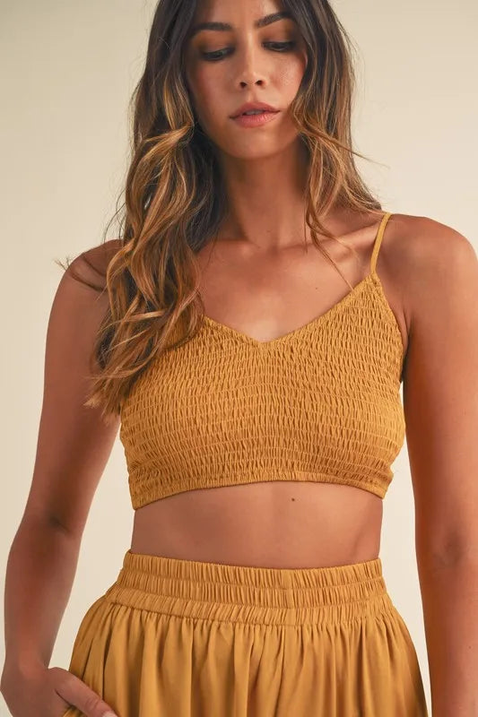 Oshun Smocked Bralette Crop Top and Wide Leg Pants Set — view 8