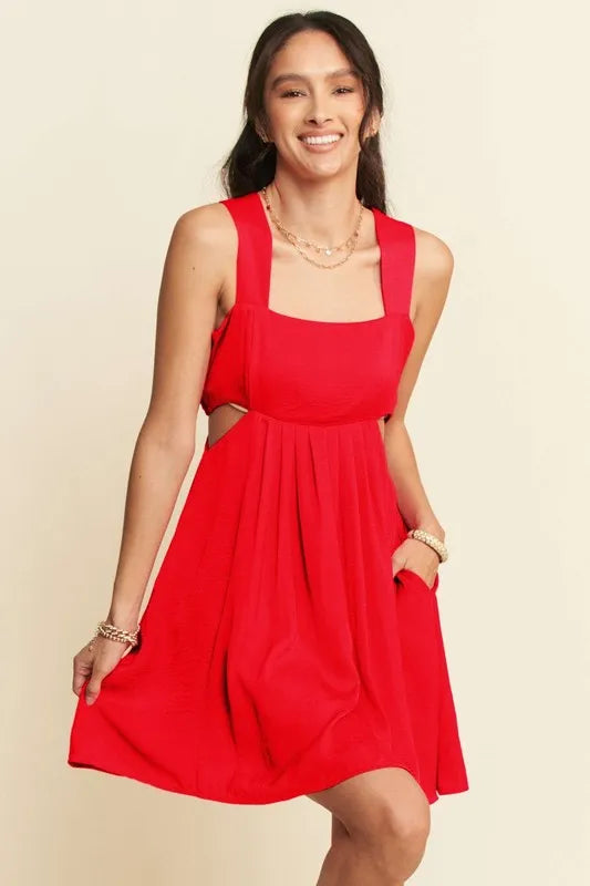 Aphrodite Satin Cutout Mini Dress