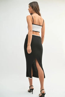 Kali Ribbed Knit Color Block Cutout Midi Dress — thumbnail 8