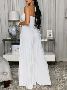 Hera Pleated Halter Neck Wide Leg Jumpsuit — thumbnail 11