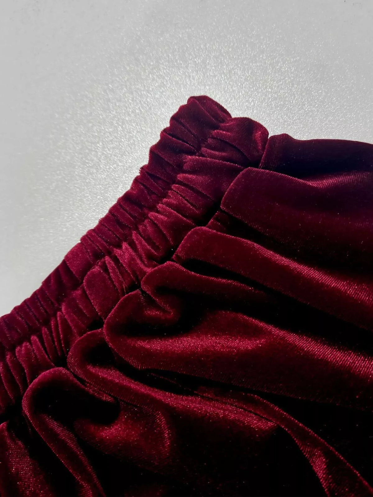 Aurora Ruffled Velvet Elastic Waist Skirt — view 8