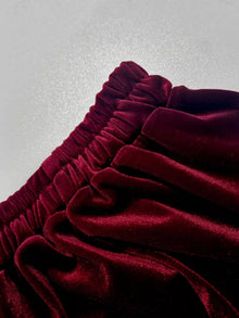 Aurora Ruffled Velvet Elastic Waist Skirt — thumbnail 8