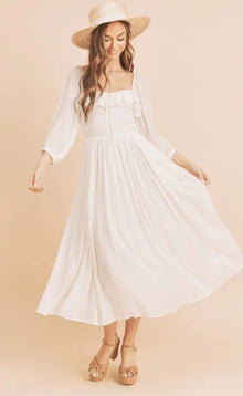 Brigid Aemi + Co Ruffled Smocked Square Neck Balloon Sleeve Dress — thumbnail 1