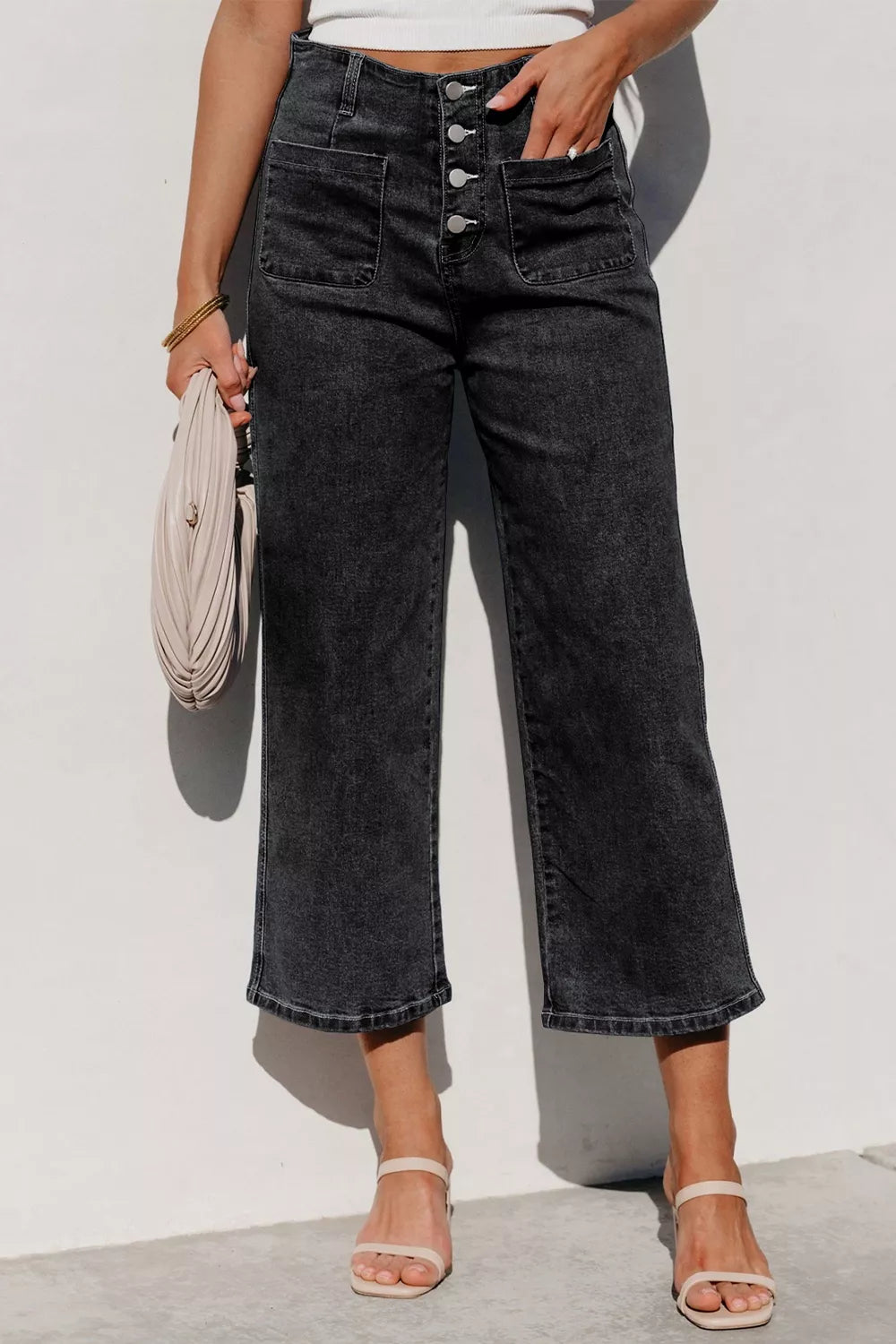Artemis High-Waisted Button-Fly Wide-Leg Jeans — view 2