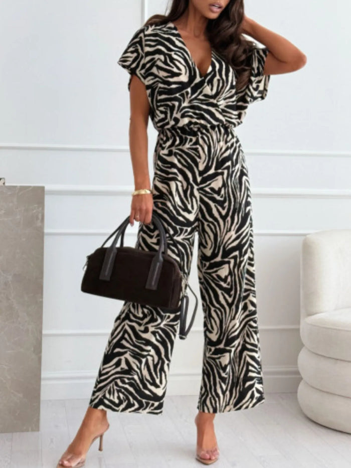 Hera Animal Print Wide Leg Jumpsuit
