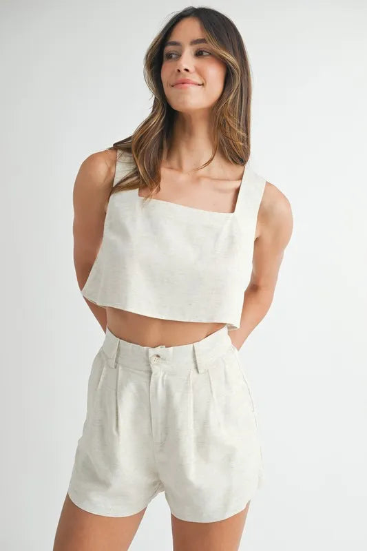 Eir Sleeveless Crop Top and Shorts Set