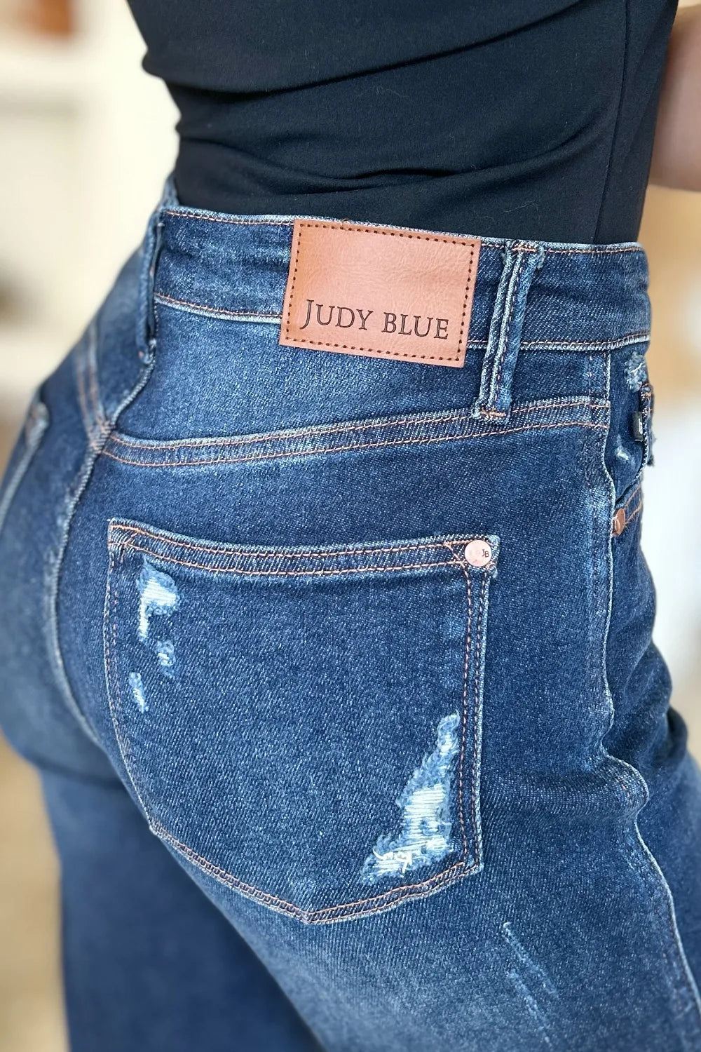 Artemis High Waist Rigid Magic Heavy Destroy Straight Jeans — view 6