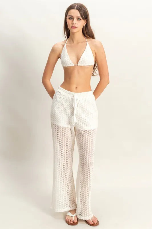Brigid Crochet Bra and Drawstring Pants Set — view 1