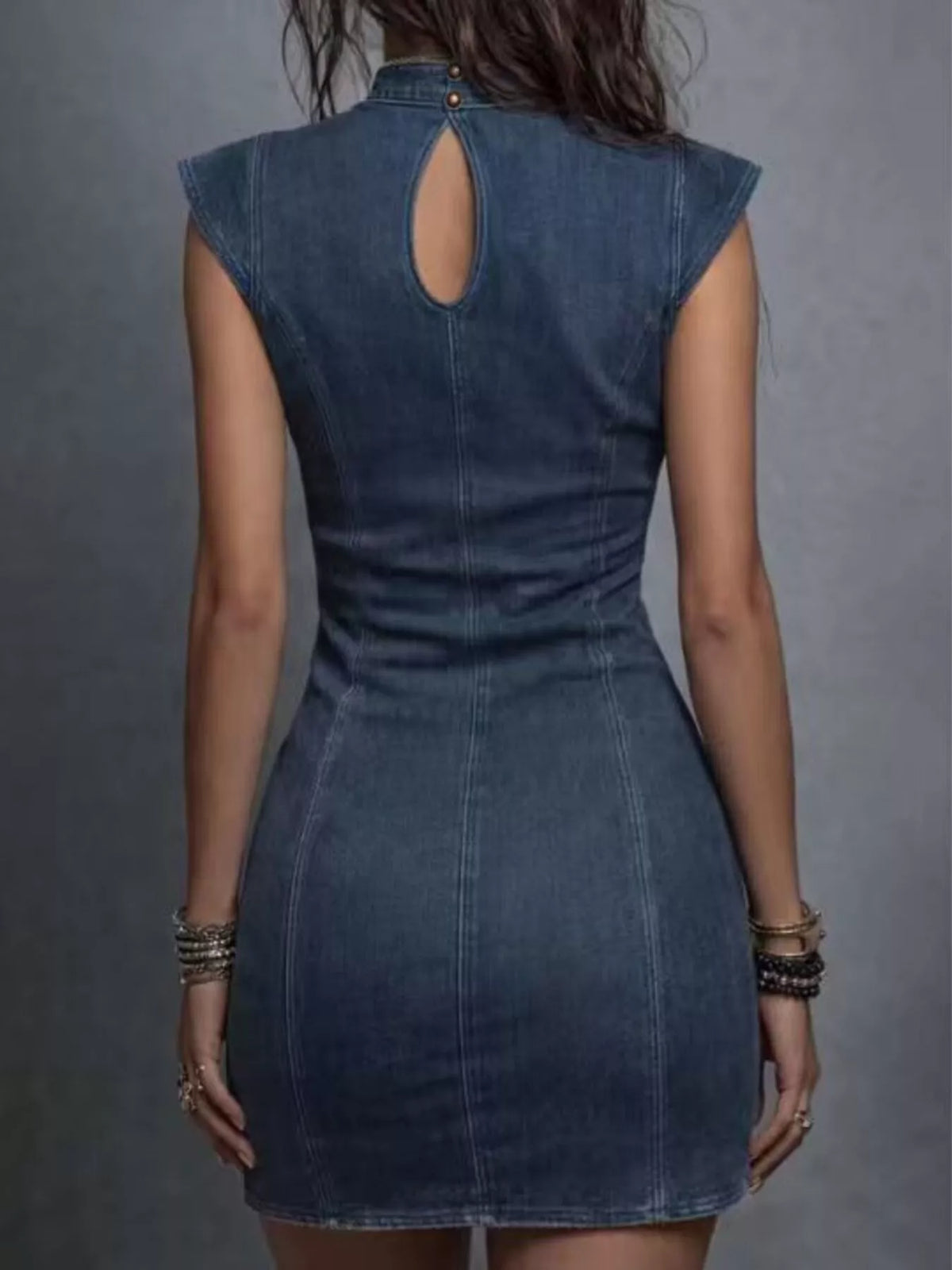 Inanna Cutout Front Cap Sleeve Mini Dress — view 4