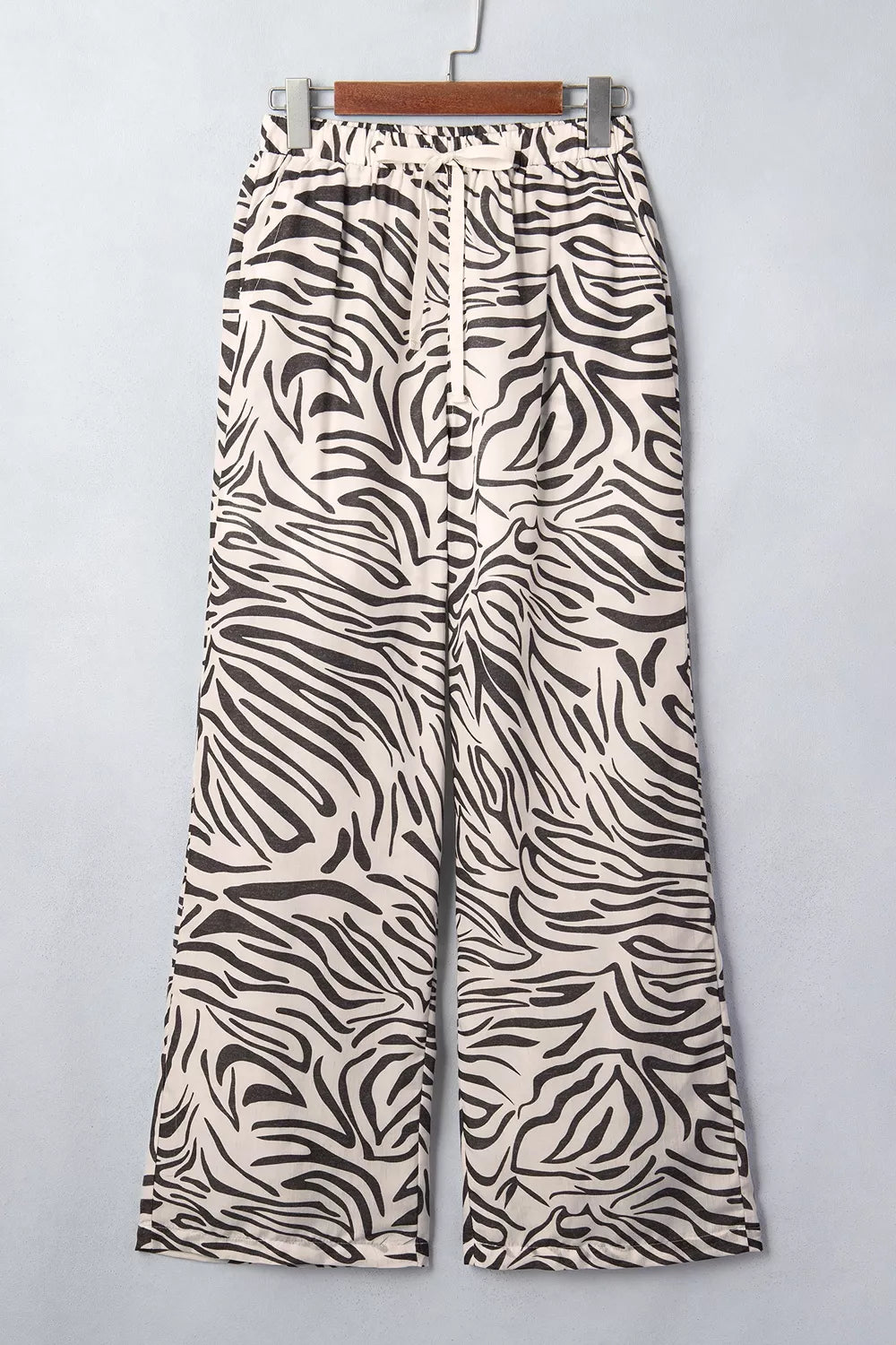 Iris Multicolour Western Print Zebra Pattern Elastic Waist Pocket Pants — view 8