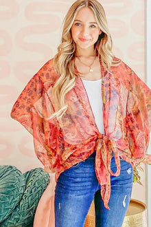 Pele Front Tie Knot Oversized Print Top — thumbnail 5