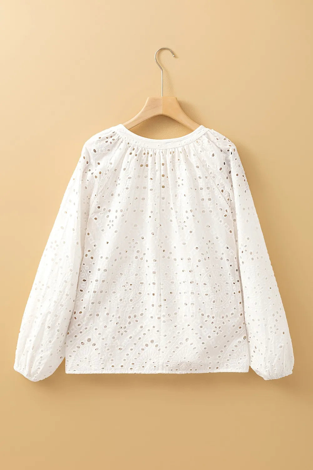 Brigid Eyelet V-Neck Long Sleeve Blouse — view 6